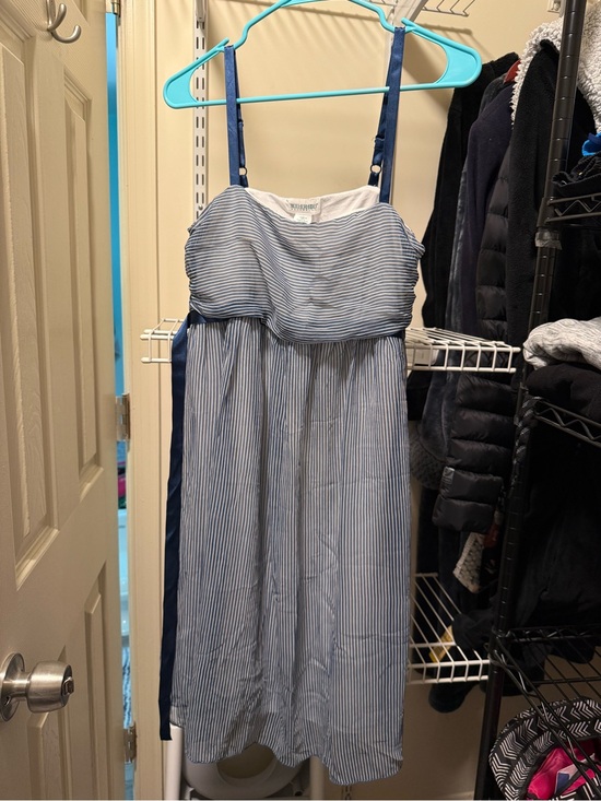 Motherhood Maternity Dresses & Skirts - Motherhood Maternity White and Blue Striped Maternity Dress